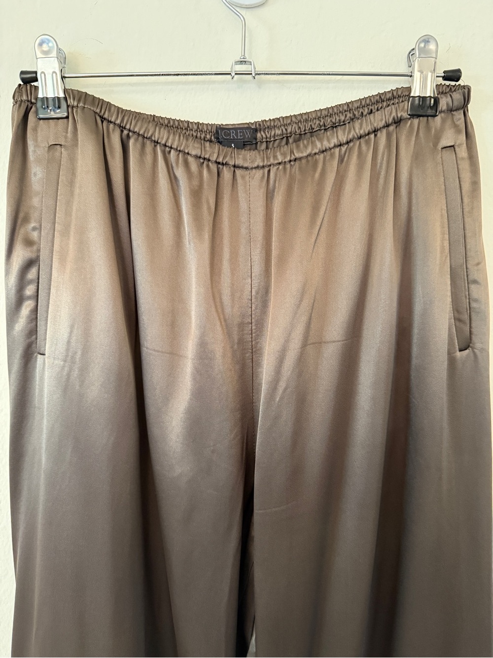 JCrew Cosmo pant in luster charmeuse in Smoky Wood brown - size small - CN714 - Picture 5 of 11
